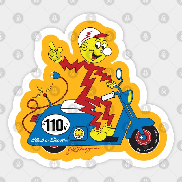 ELECTRO SCOOT Sticker by Modern-ArtifactsLLC